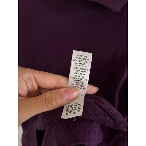 Banana Republic Sweater Women's Small Silk Cashmere Blend Purple 3/4 Sleeve - Picture 6 of 7